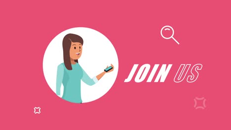 we are hiring lettering with businesswoman
