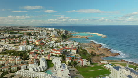 aerial perspective a sweeping view of pernera, a coastal area in cyprus