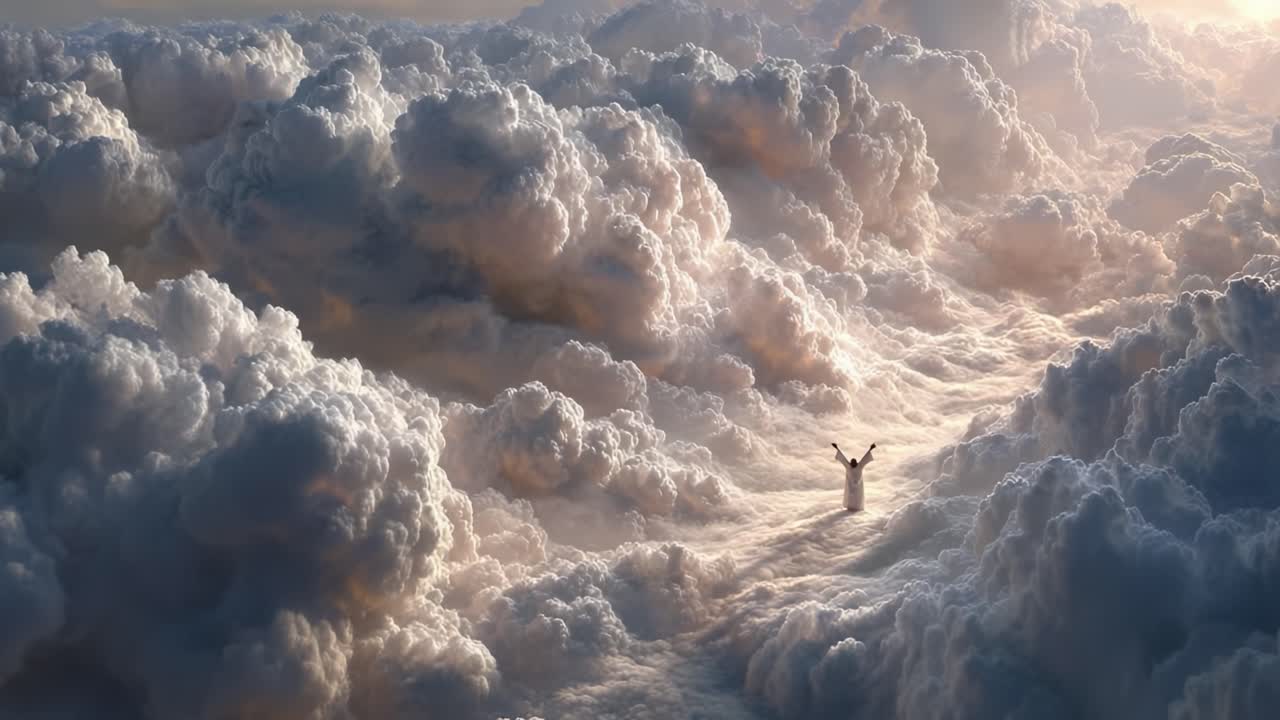 A Journey Through the Ethereal Clouds: A Mystical Encounter with Nature's Dreams and the Spirit of Serenity in a Breathtaking Sky Landscape