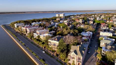 charleston sc, south carolina aerial over the battery