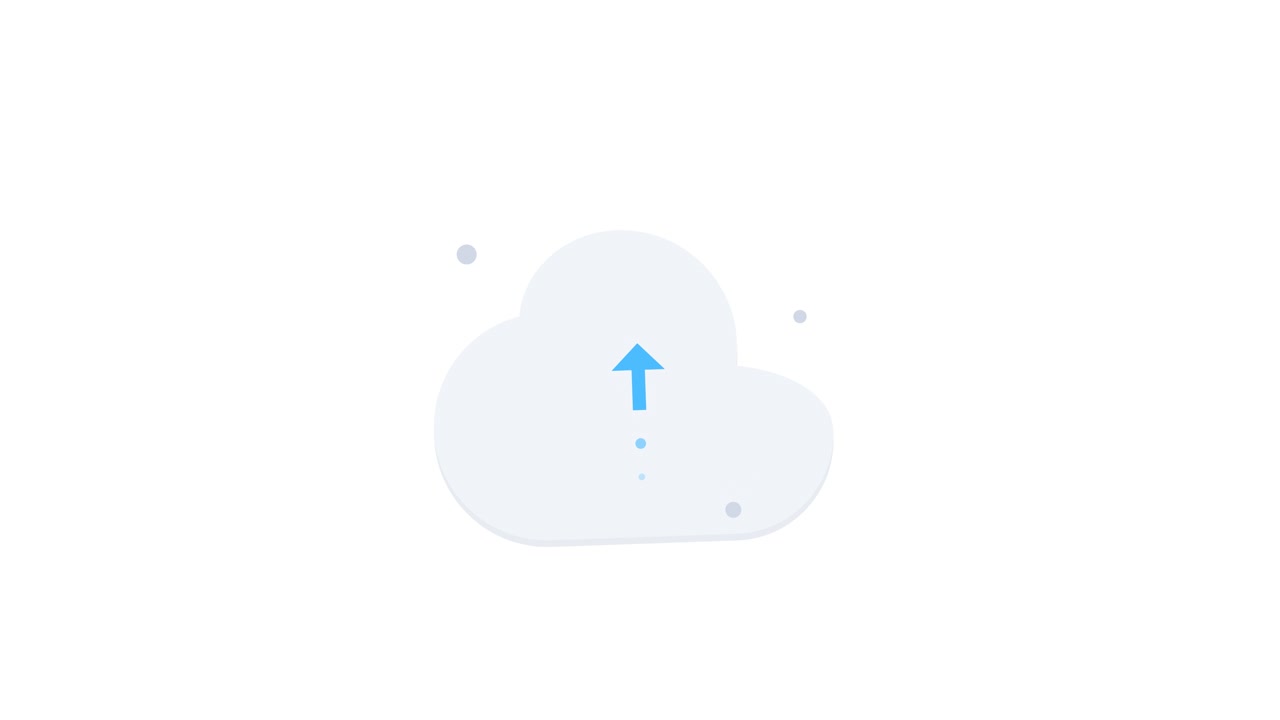 Animated Cloud Icon with Uploading Arrow Symbol