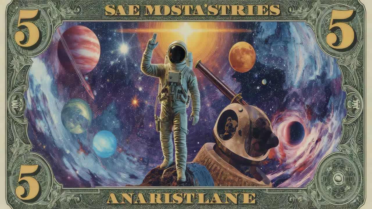 Astronaut in Space on a Currency