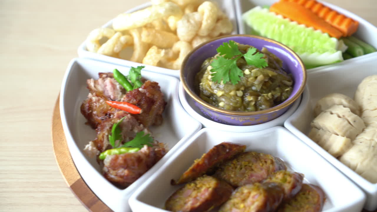 hors d'oeuvres de comida tailandesa tradicional del norte