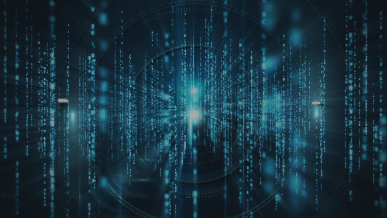animación del gráfico sobre el procesamiento de datos sobre fondo negro