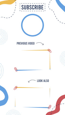 abstract youtube end screen template with subscribe and video placeholders