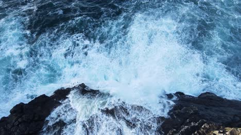 Drone-footage-of-the-Bøsdalafossur-Waterfall-near-the-Leitisvatn-Lake,-aka-the-Floating-Lake,-on-the-Vagar-island-in-the-Faroe-Islands