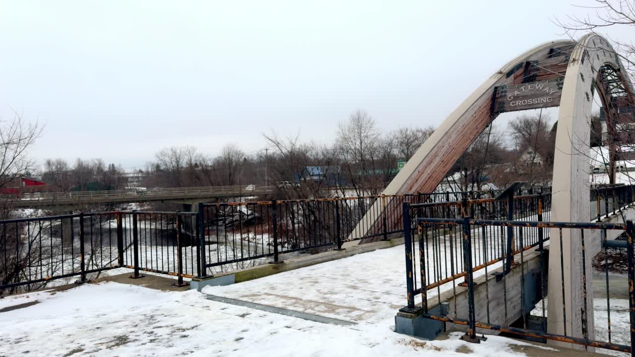 Bridge in Houlton Maine during winter
