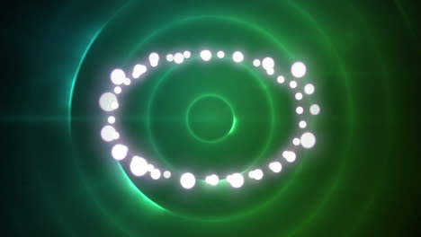 animación de la decoración de navidad luces de hadas con espacio de copia sobre círculos verdes