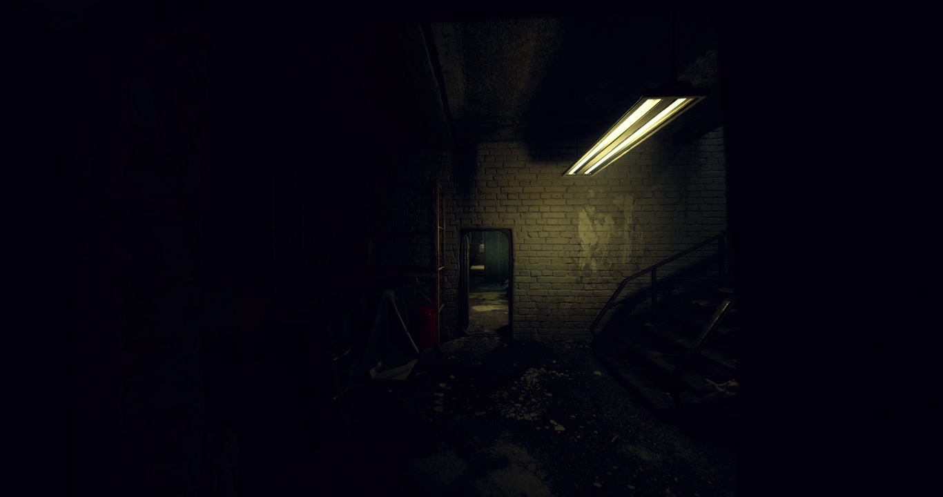 Deep subterranean passage featuring distant illuminated arch and ominous shadows