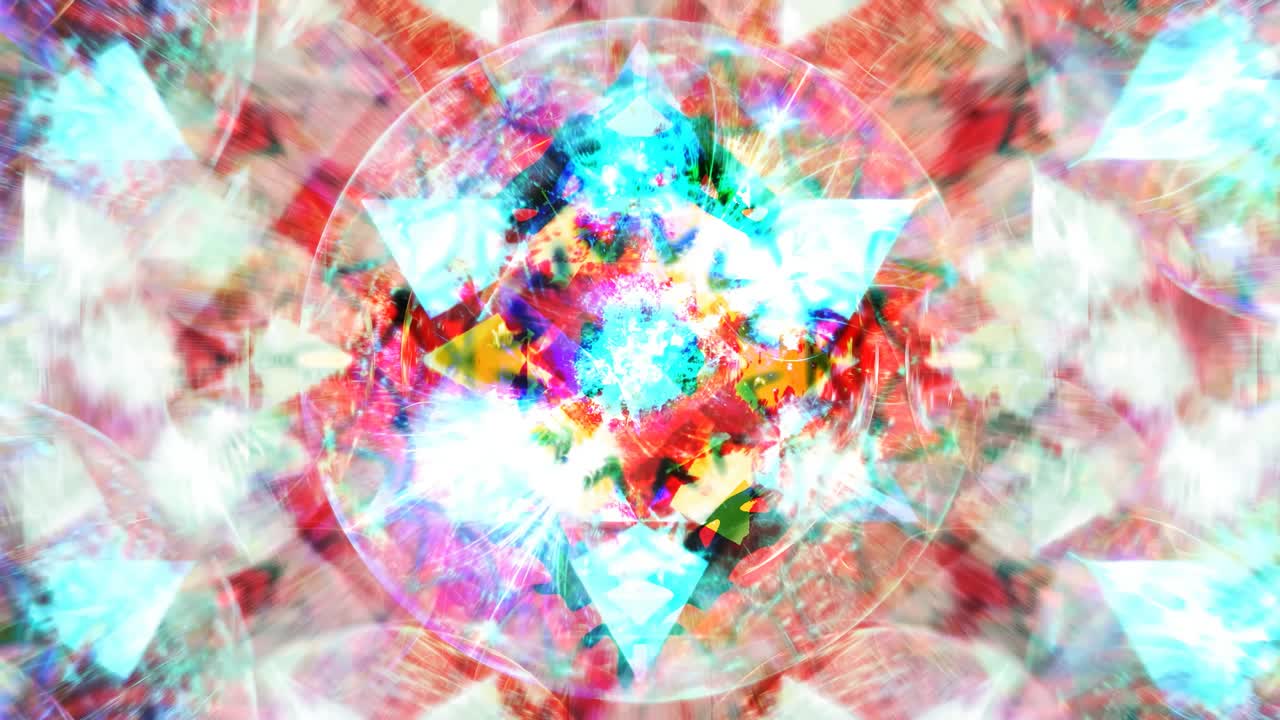 estrella giratoria abstracta en círculo con formas rosadas y blancas borrosas - animación de fondo de movimiento de bucle sin costuras de 4k