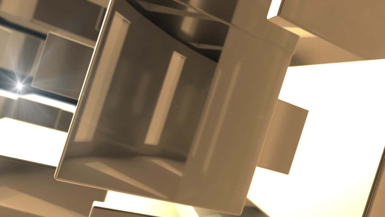 Abstract Gold Cubes Background Loop