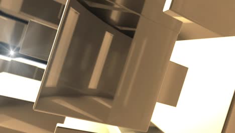 abstract gold cubes background loop