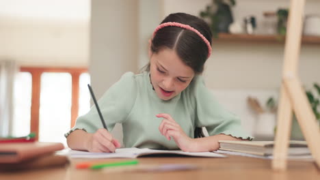 thinking, counting and child with math homework
