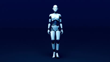4K concept animation of a woman robot
