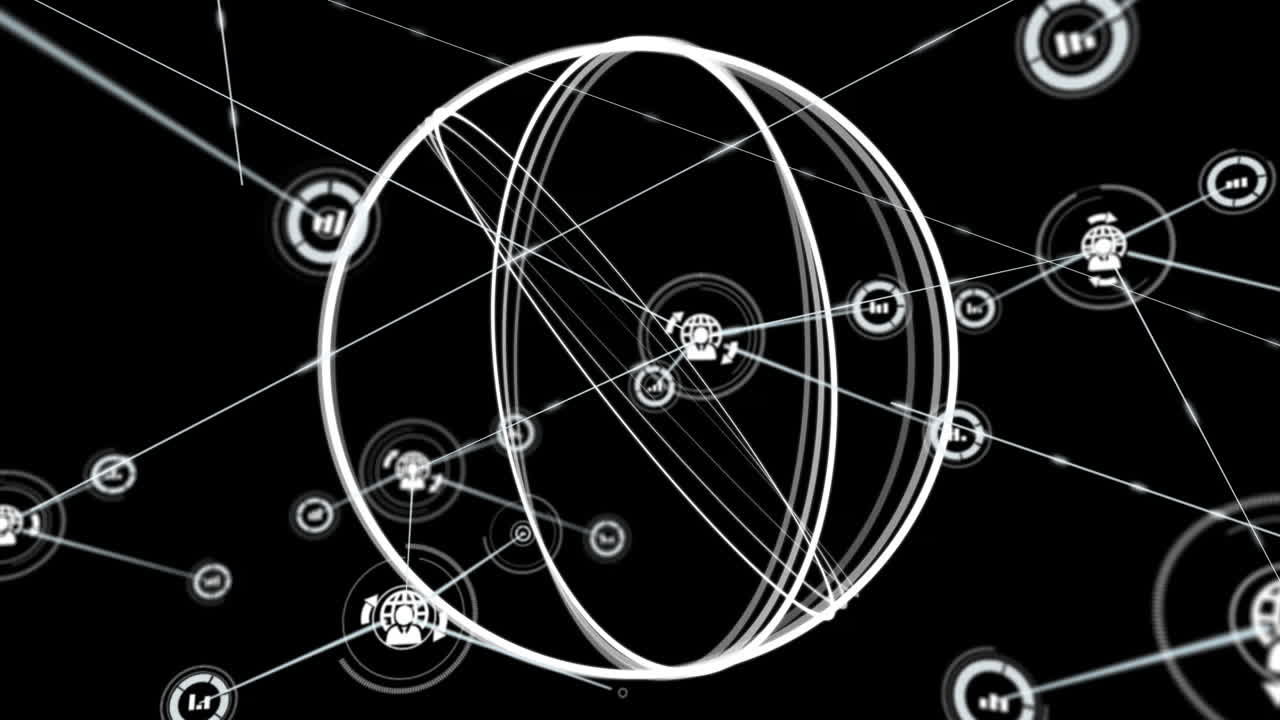 지구 회전에 대한 연결 네트워크의 애니메이션