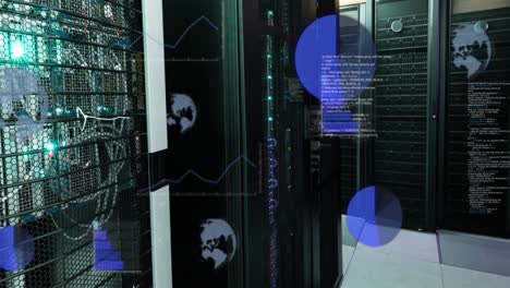 animation of statistics and data processing over computer servers