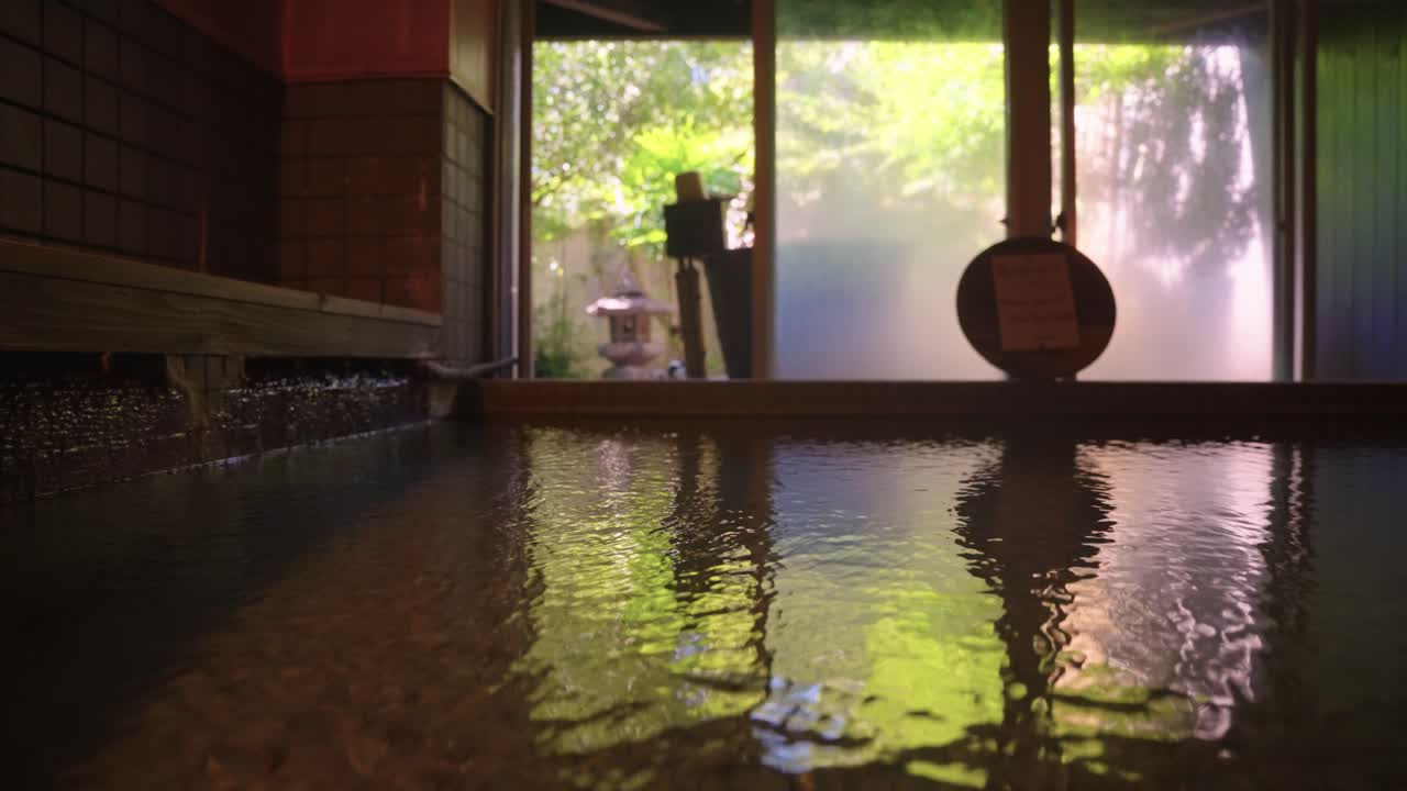 Peaceful Bathhouse in Japan, Close To Ofuro Bath Shot, Beppu Region