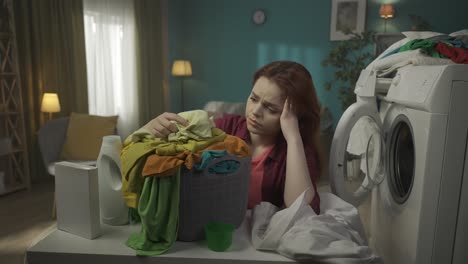 woman doing laundry