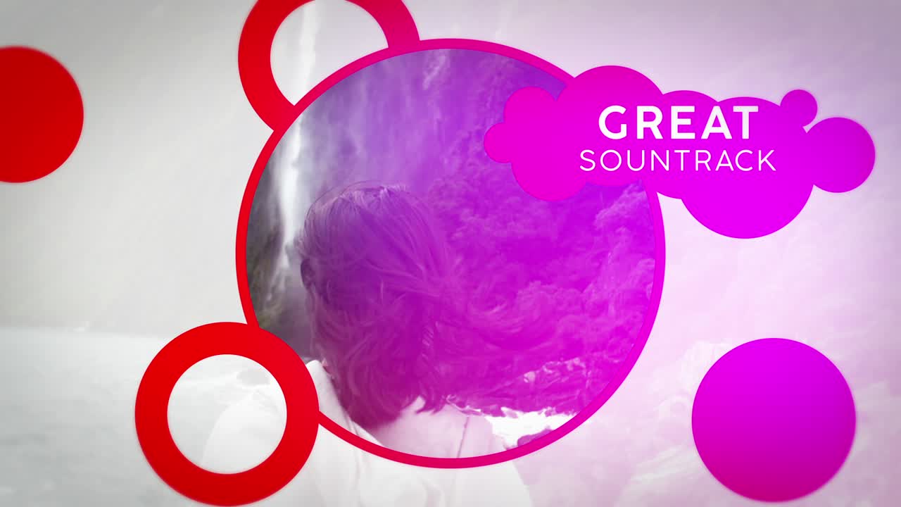 Modern Video Editing Graphics with Red Circles