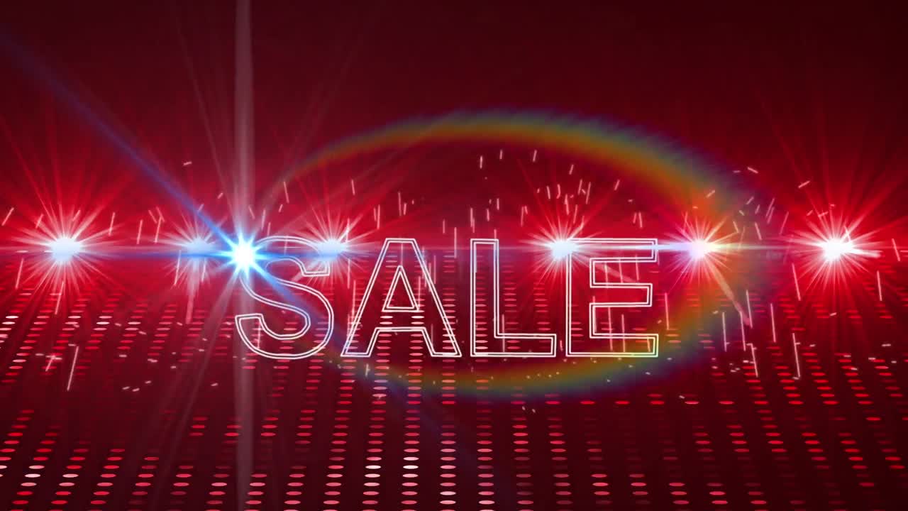 ⁇ 은 불빛 위의 판매 텍스트의 애니메이션