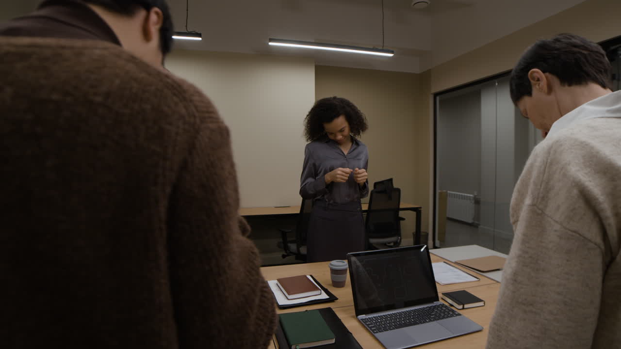 Business Meeting in Modern Office