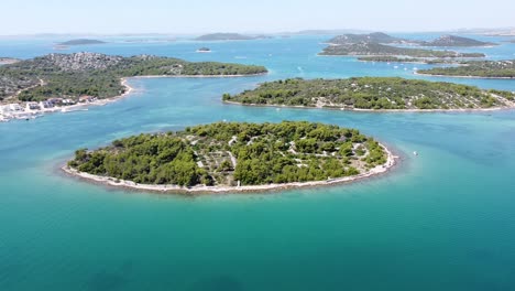 murter kornati islands at the adriatic sea in dalmatia, croatia - aerial drone view