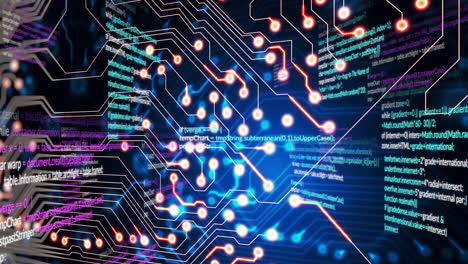 Animation of data processing over black background