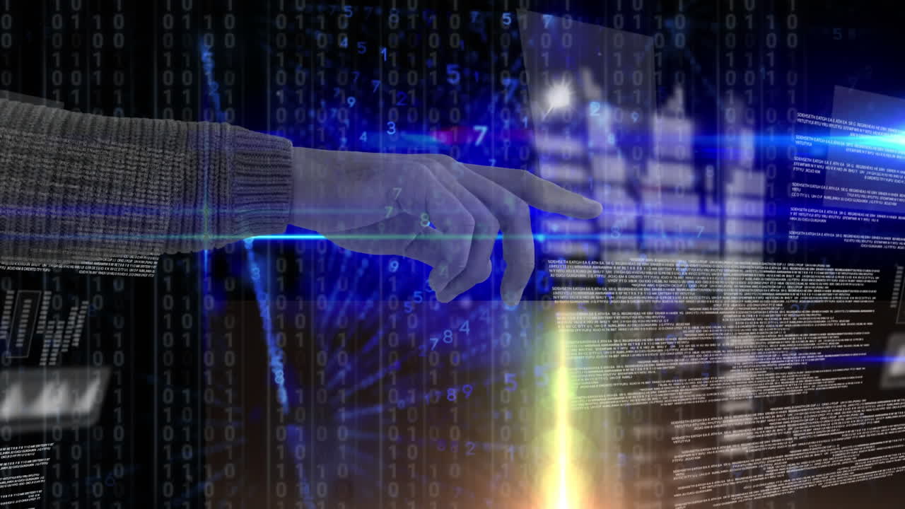 animación del procesamiento de datos de entrega y codificación binaria