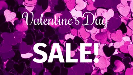 Animation of valentine&#039;s day sale text over pink hearts
