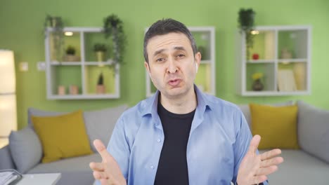 a home office worker in an online meeting.