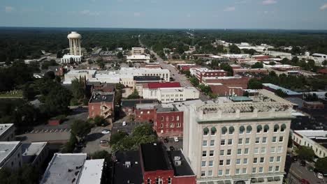 Aerial-pullout-of-the-Salisbury-North-Carolina-Skyline-in-Rowan-County-North-Carolina