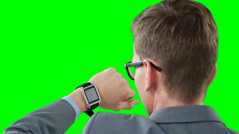 Businessman-using-smartwatch