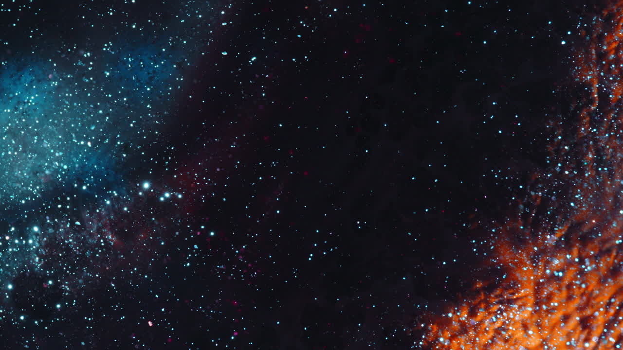 Vivaci turbinii di inchiostro si fondono in uno scatto macro; texture astratta, cosmica