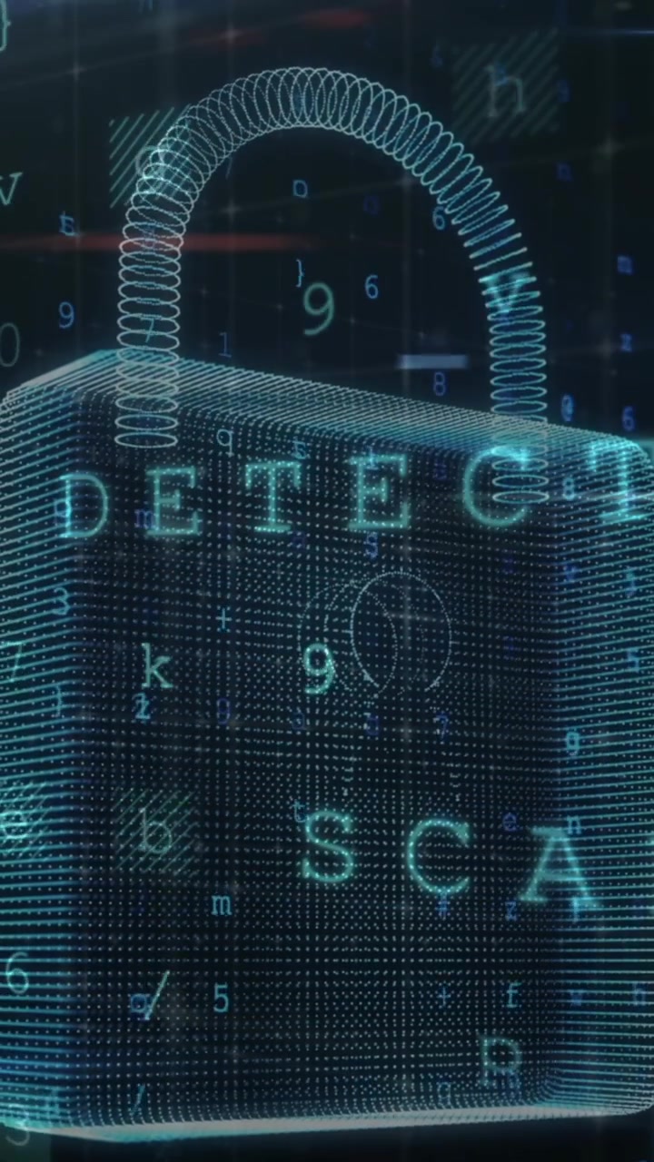 Animation of security padlock and data processing over navy background