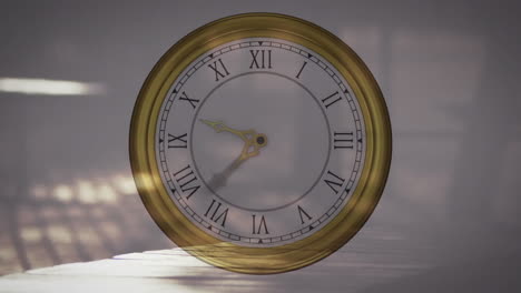 animación del reloj que hace tic-tac sobre la ciudad ocupada