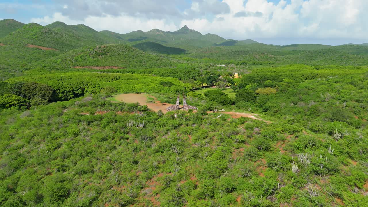 호피 망고 조각, 신의 손, 뒤에 크리스토펠베르크 산, 쿠라소