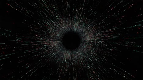 exploring the visual depths of a cosmic abyss: a journey through a digital vortex of data and light representations