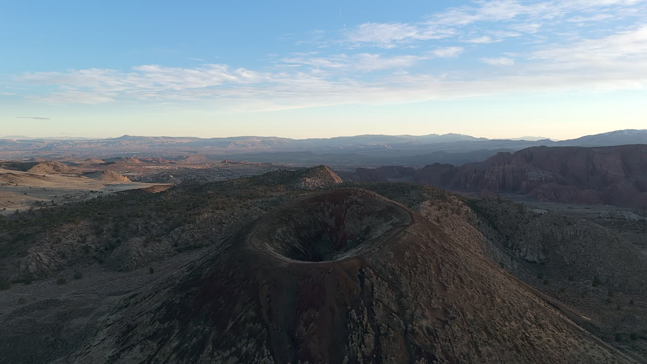 Santa Clara Volcano Cinder Cone In Diamond Valley, Washington, USA. - aerial shot