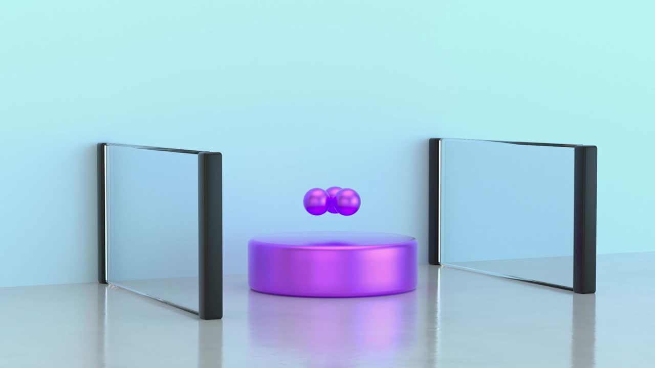 abstract purple geometric shape blue scene 3d rendering motion