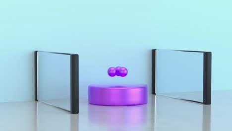 abstracto púrpura forma geométrica escena azul movimiento de renderización en 3d
