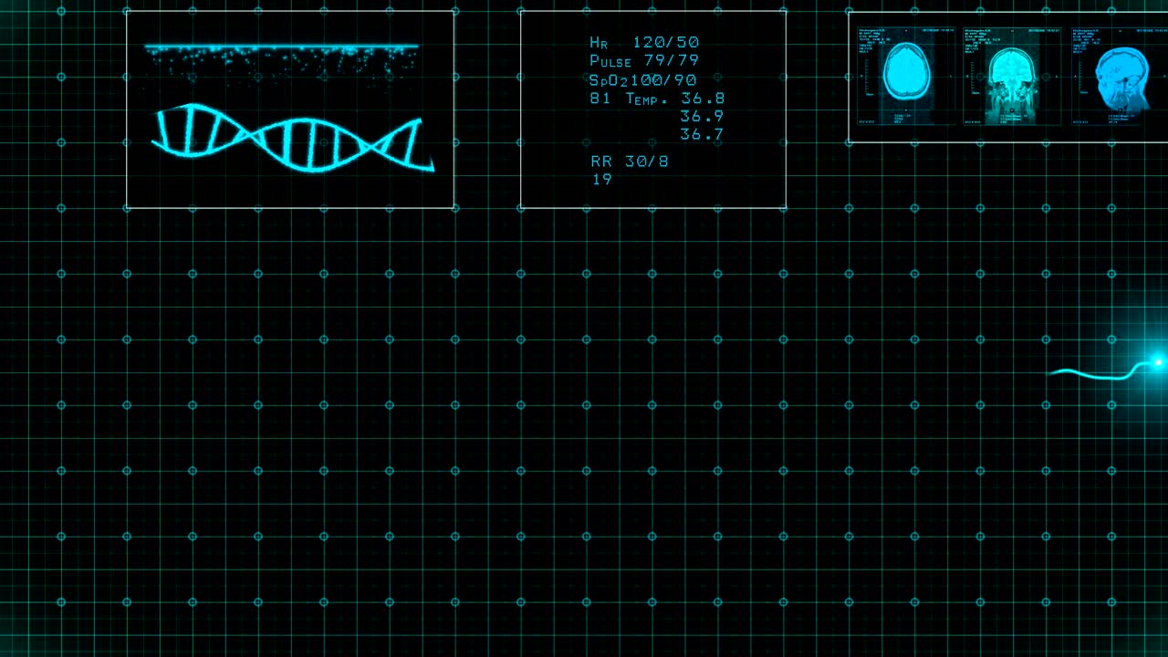 el monitor de ecg azul muestra un ritmo cardíaco saludable.