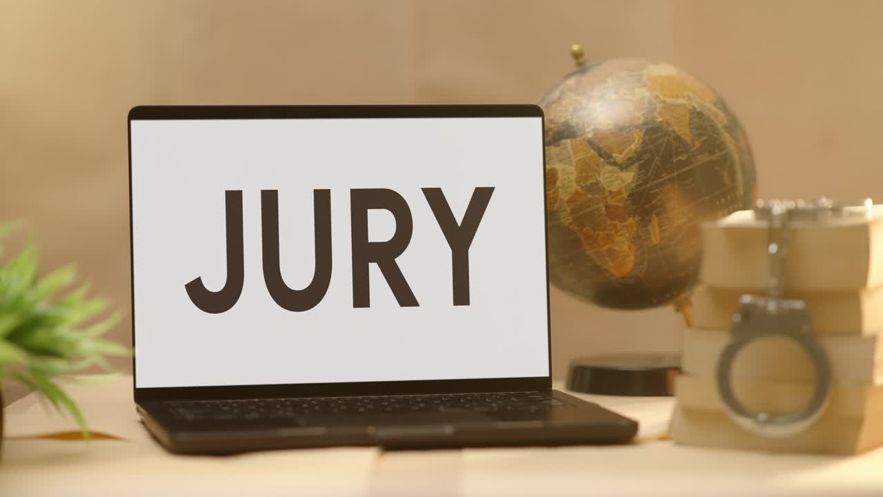 JURY DISPLAYED IN LEGAL LAPTOP SCREEN