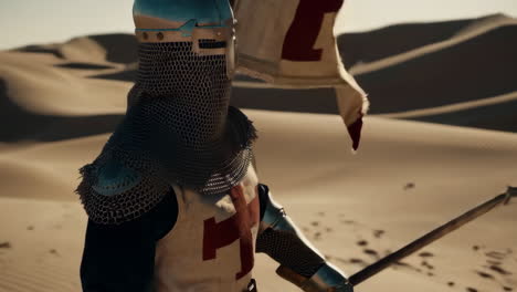 crusader knight in the desert
