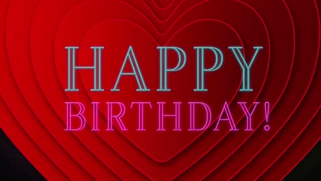 Animation-Von-Neonfarbenem-Happy-Birthday-Text-über-Roten-Herzformen-In-Nahtlosem-Muster-Und-Lichtspuren