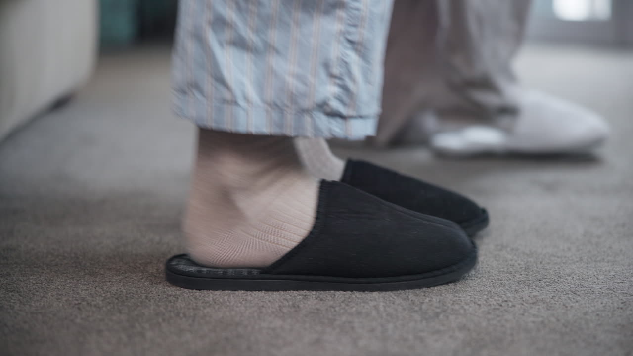 Slippers and Socks in Bedroom