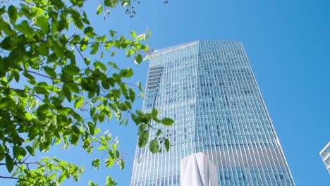 modern skyscraper against a clear blue sky