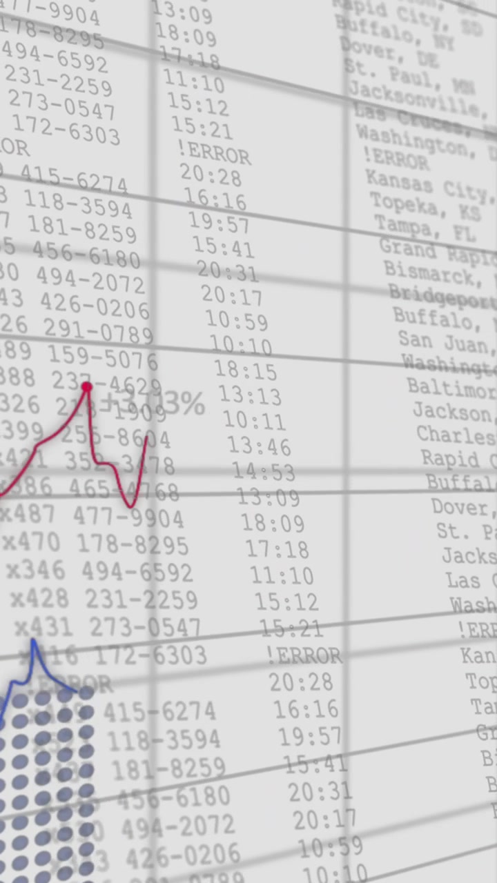 Animation of data processing over white background