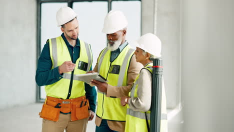 Engineer,-contractor-and-architect-with-tablet