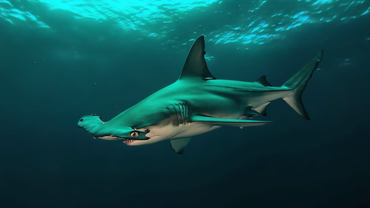 Hammerhead Shark Swimming Underwater