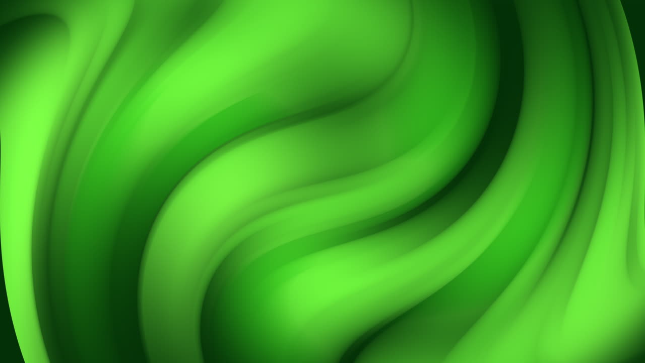 Green abstract background with flowing liquid waves. Looped seamless motion graphics.